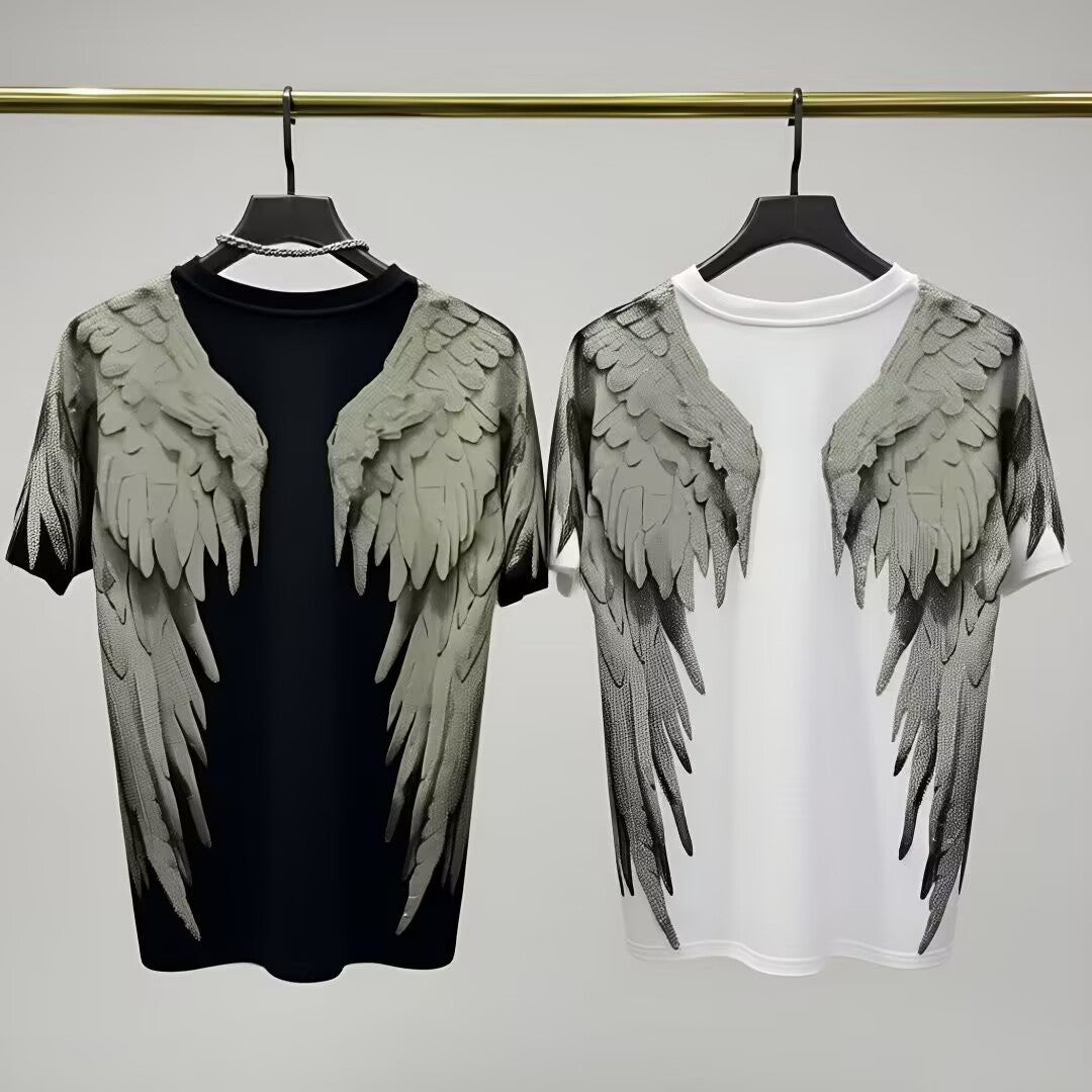 Fashion Crystal-Waterfall Angel Wings T-Shirts