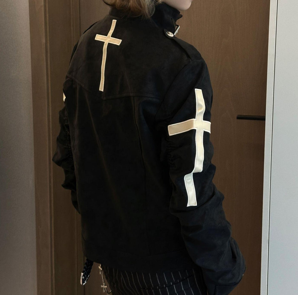 Biker Punk Metallic Snap-Button Leather Jacket