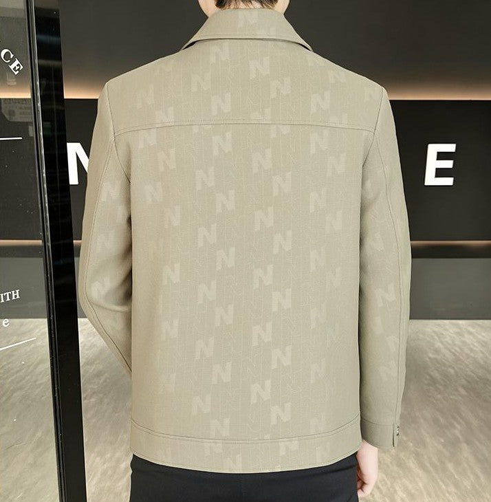 Casual Letter Jacquard Pattern Jacket