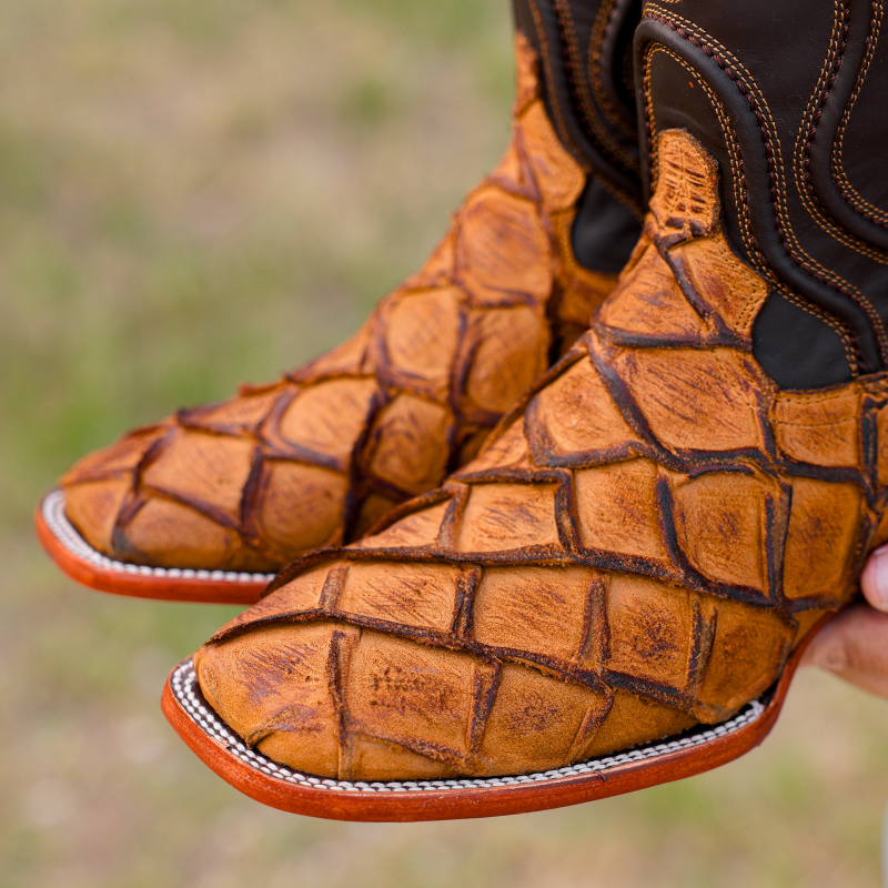 Artisan Rustic Matte Piraroucu Boots - Square Toe