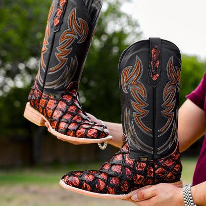 Cognac Jumbo Leather Boots - Square Toe