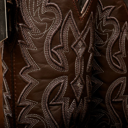 Matte Brown Jumbo Leather Boots - Square Toe