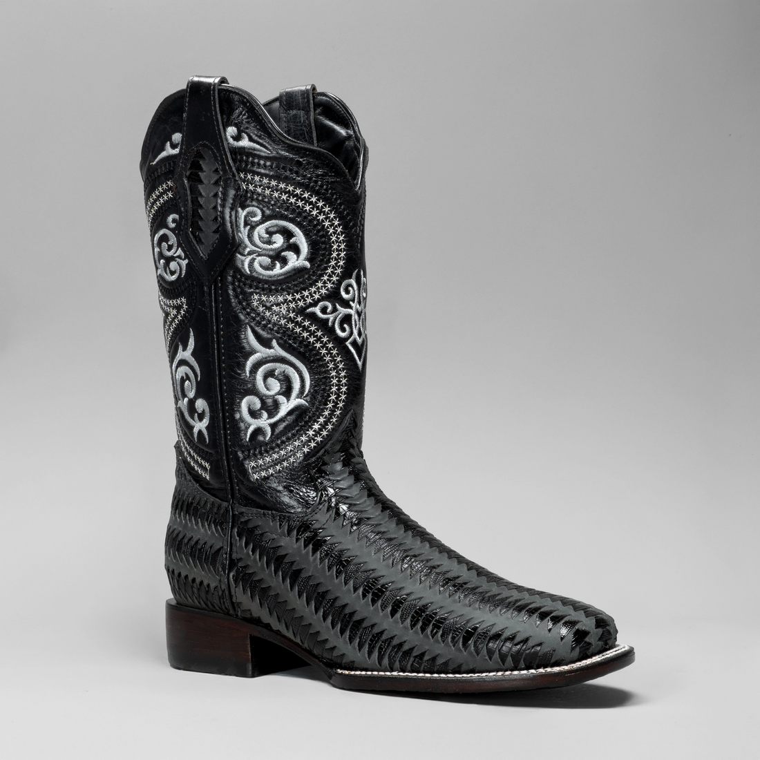 Mystical Texture Braided Cowboy Boots - Square Toe
