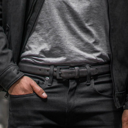 Men's Classic Leather Belt - Black