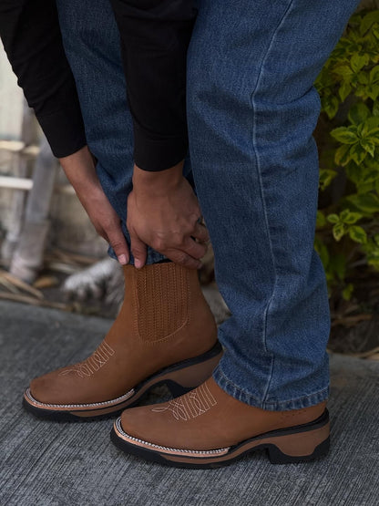 Sand Nobuck Leather Botin - 3D Sole Composite Toe