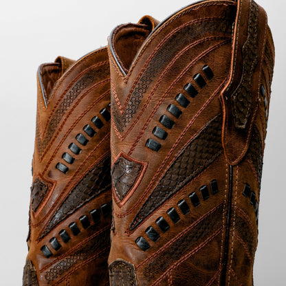Genuine Python Boots - Square Toe