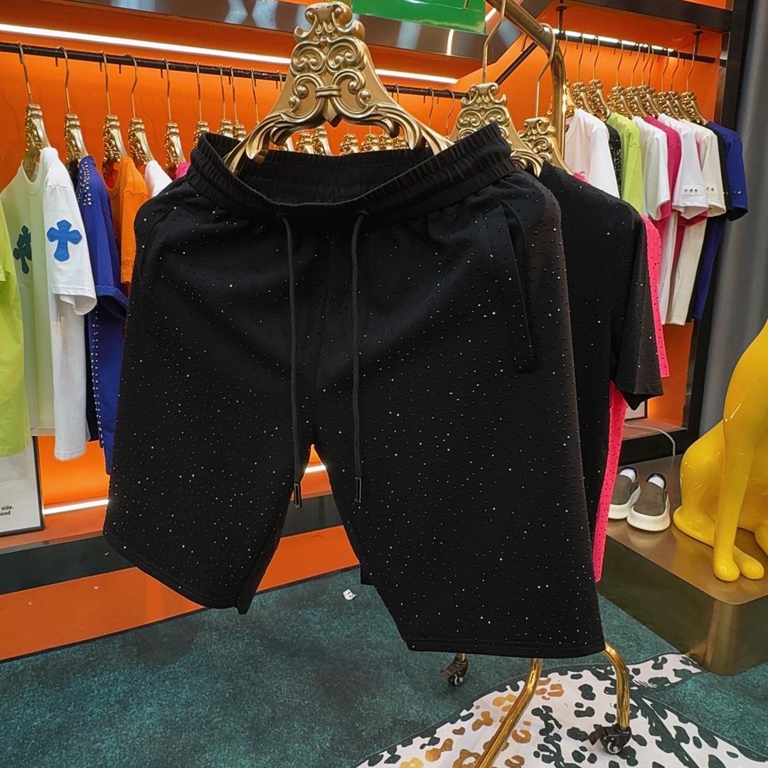 Sparkling Rhinestone Cotton Shorts