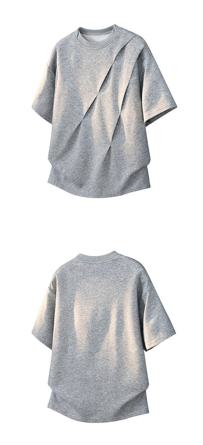 Stylish Artistic Wrinkled Short-Sleeved T-Shirt