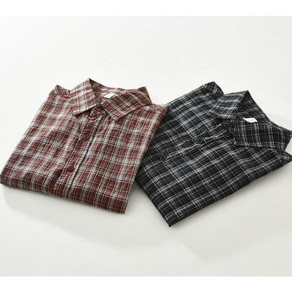 Retro Artistic Plaid Casual Loose Shirt