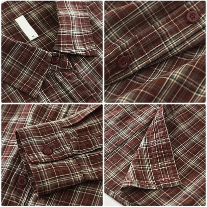 Retro Artistic Plaid Casual Loose Shirt