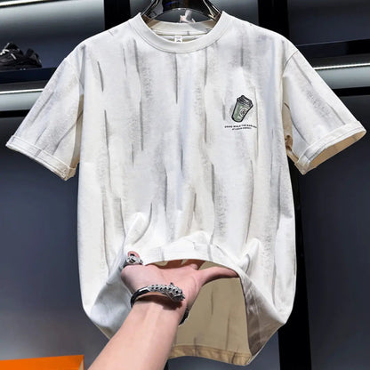 Trendy Loose-Fitting Tie-Dye Print T-Shirt