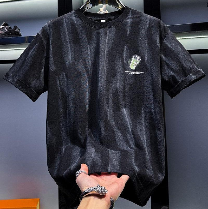 Trendy Loose-Fitting Tie-Dye Print T-Shirt