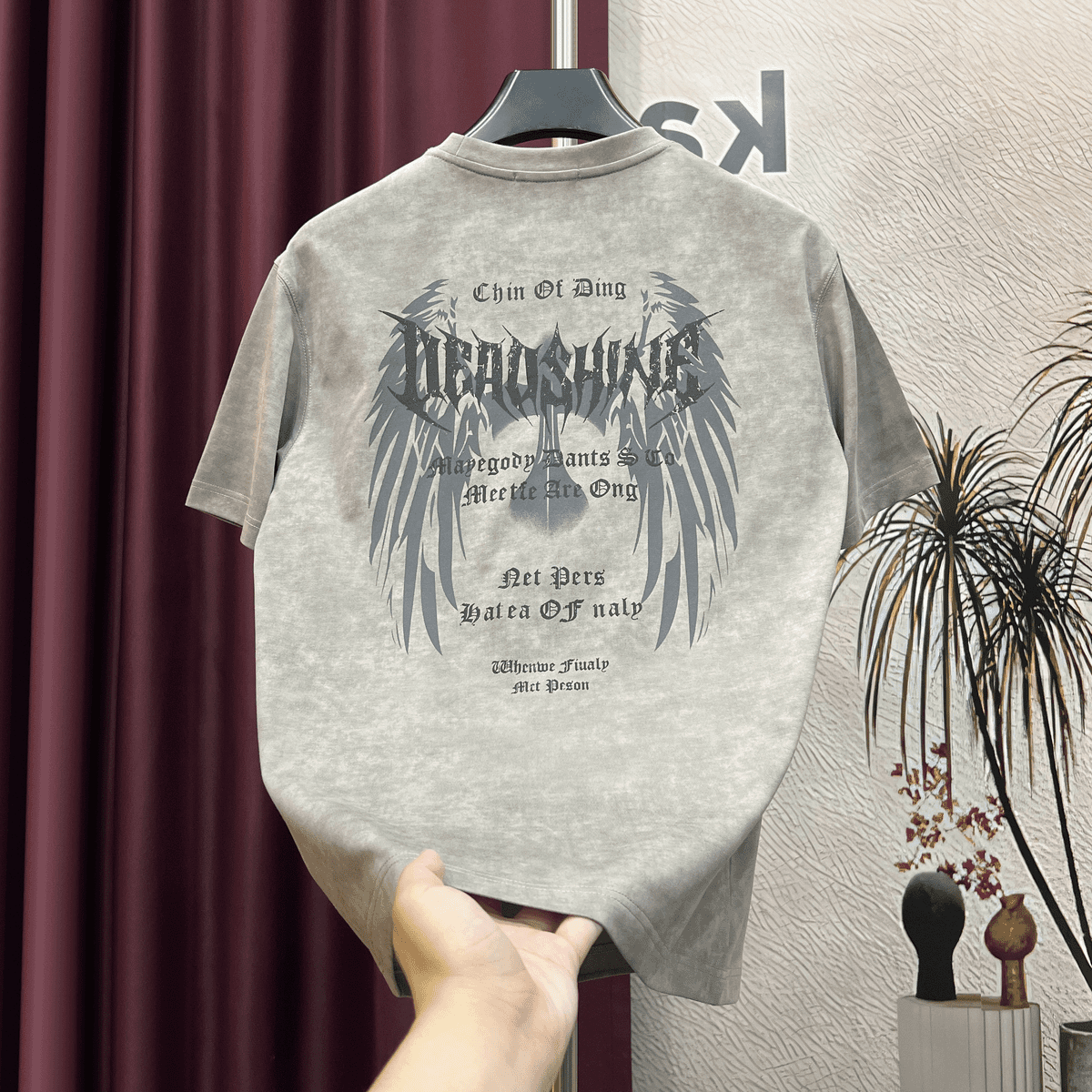 Summer Fashion Tie Dye Wing Print T-Shirt