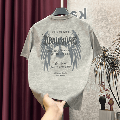 Summer Fashion Tie Dye Wing Print T-Shirt