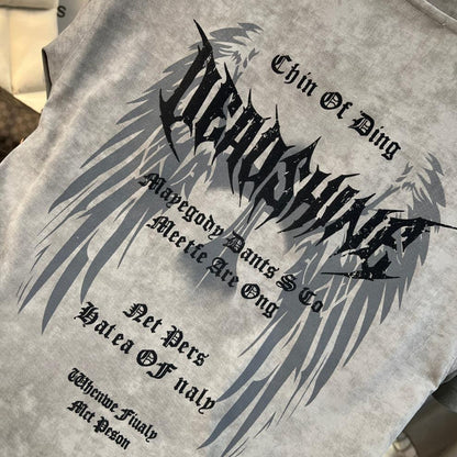 Summer Fashion Tie Dye Wing Print T-Shirt