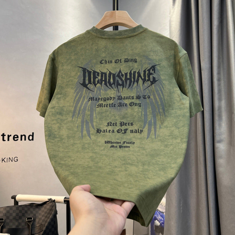 Summer Fashion Tie Dye Wing Print T-Shirt