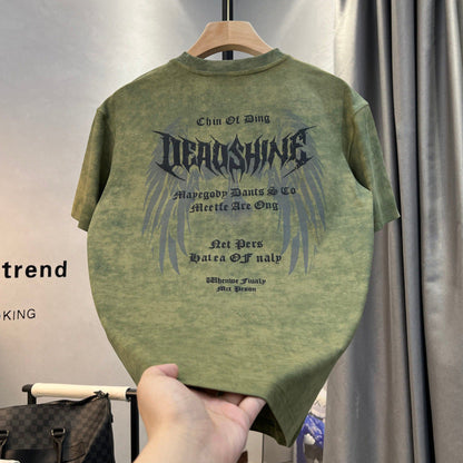 Summer Fashion Tie Dye Wing Print T-Shirt