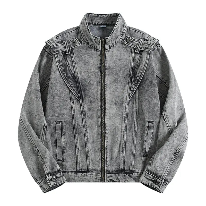 Vintage Washed Distressed Denim Jacket