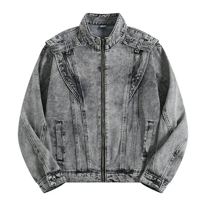 Vintage Washed Distressed Denim Jacket