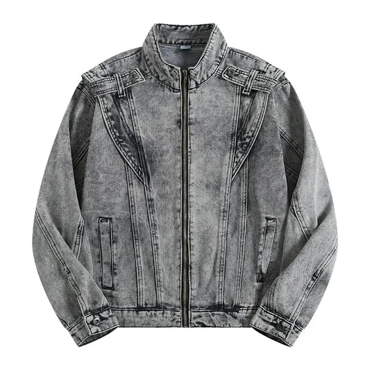 Vintage Washed Distressed Denim Jacket