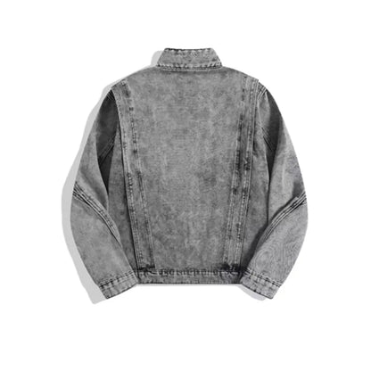 Vintage Washed Distressed Denim Jacket