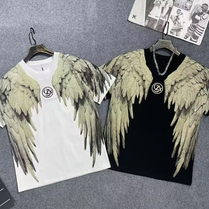 Fashion Crystal-Waterfall Angel Wings T-Shirts