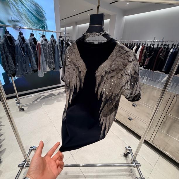 Fashion Crystal-Waterfall Angel Wings T-Shirts