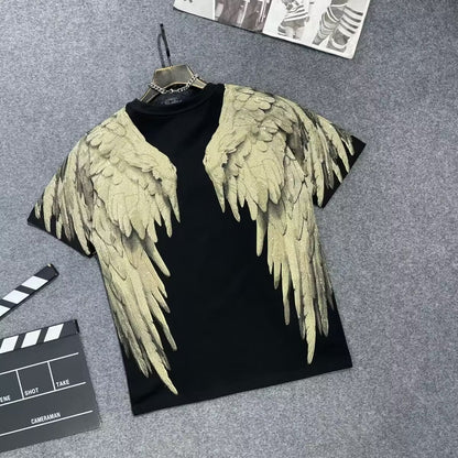 Fashion Crystal-Waterfall Angel Wings T-Shirts