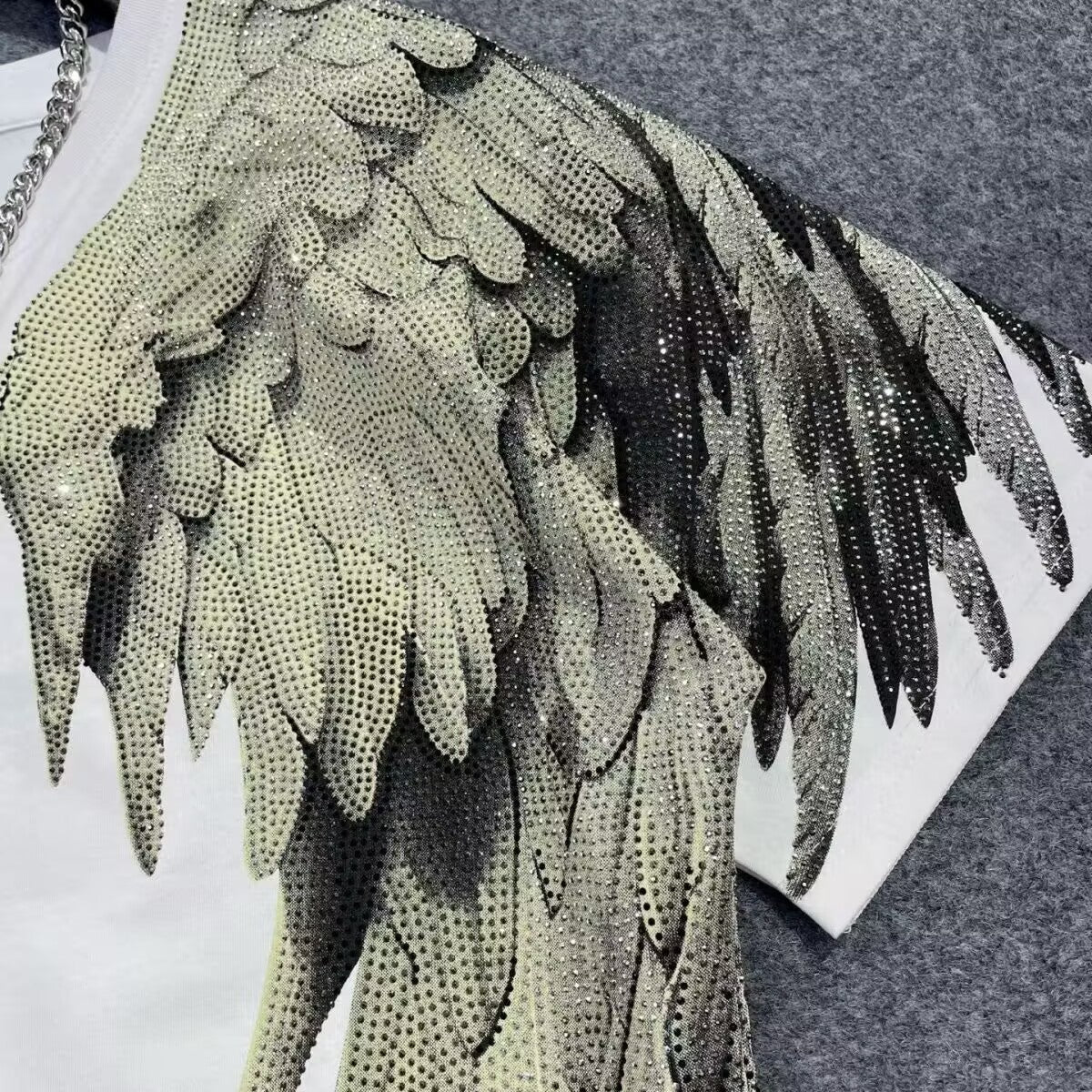 Fashion Crystal-Waterfall Angel Wings T-Shirts