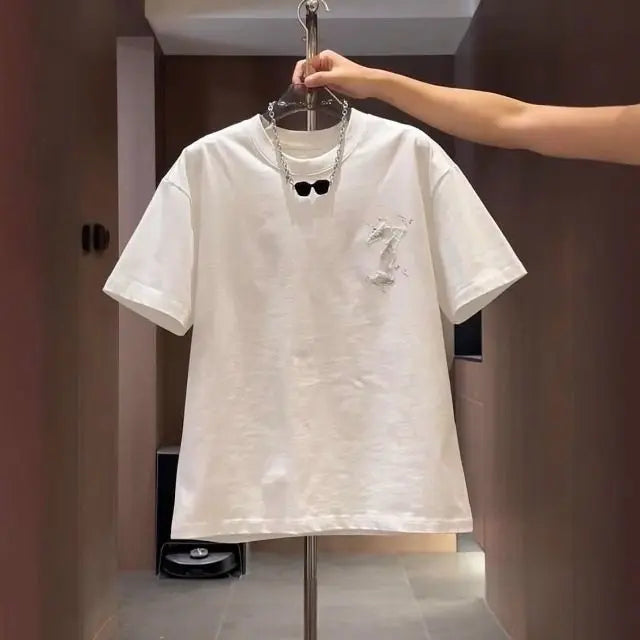 Trendy Splash-Ink Embroidered 7 T-Shirts