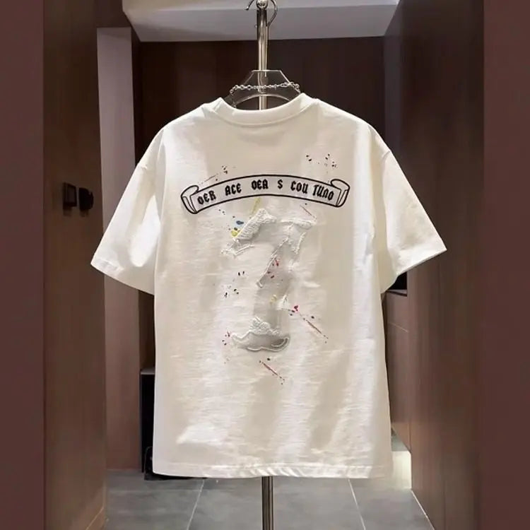 Trendy Splash-Ink Embroidered 7 T-Shirts
