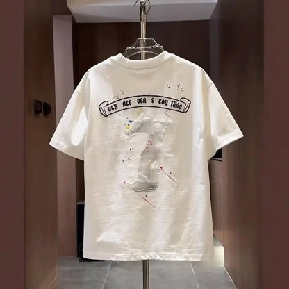 Trendy Splash-Ink Embroidered 7 T-Shirts