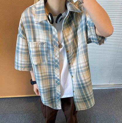 Retro Plaid Printed Loose Casual Shirt