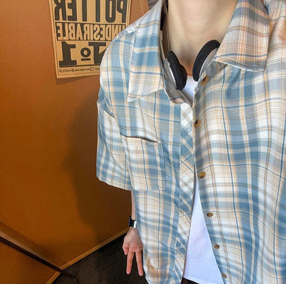 Retro Plaid Printed Loose Casual Shirt