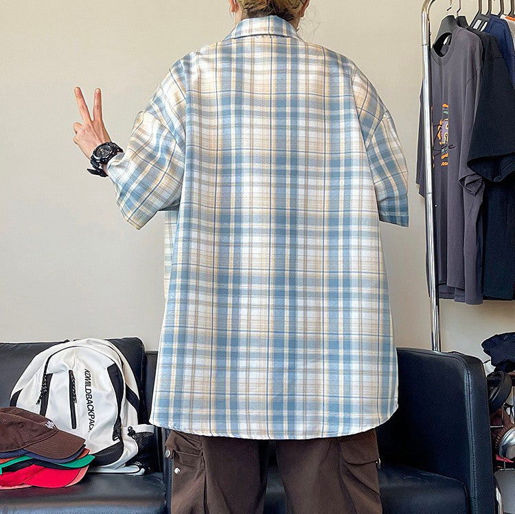 Retro Plaid Printed Loose Casual Shirt