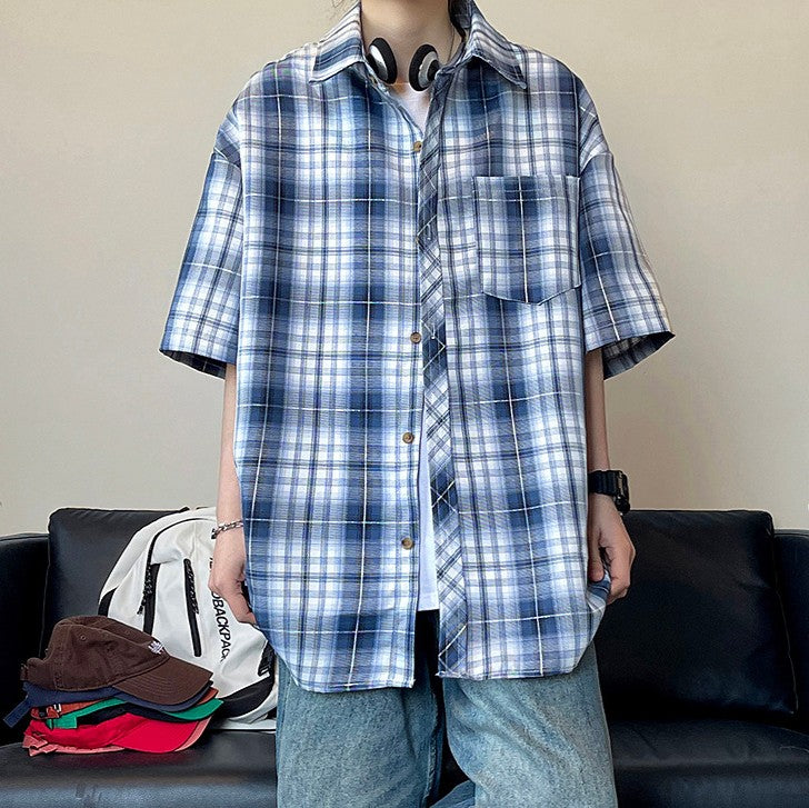 Retro Plaid Printed Loose Casual Shirt