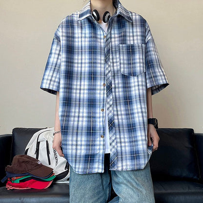 Retro Plaid Printed Loose Casual Shirt