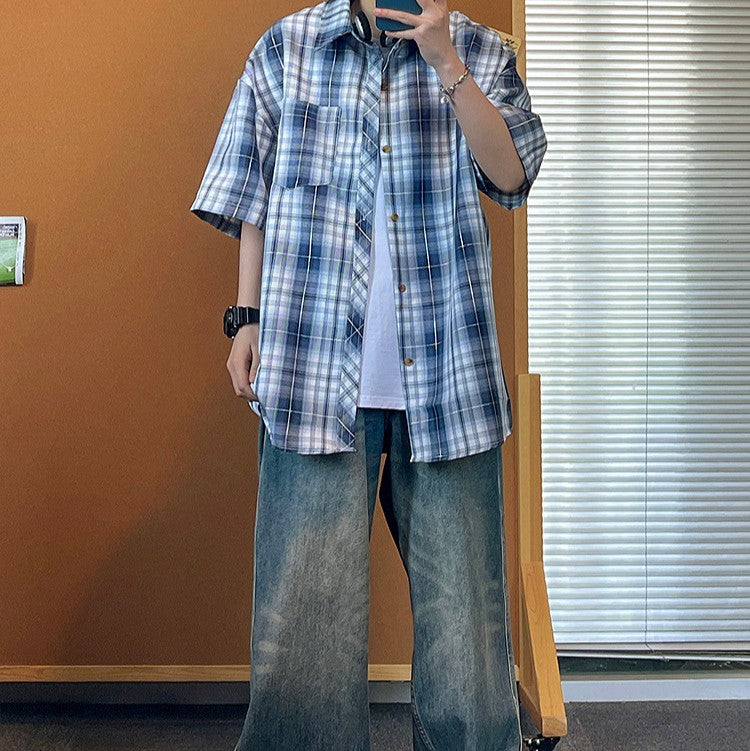 Retro Plaid Printed Loose Casual Shirt