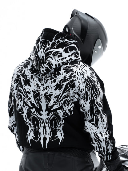 444 Reflective Hoodie - Silver Print Lights Up at Night