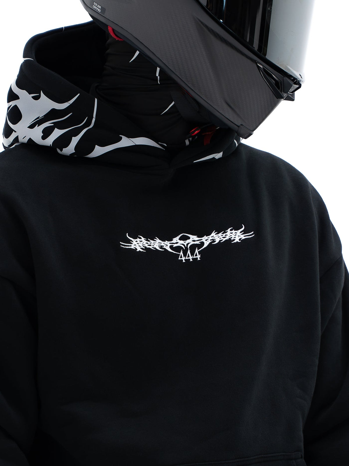 444 Reflective Hoodie - Silver Print Lights Up at Night