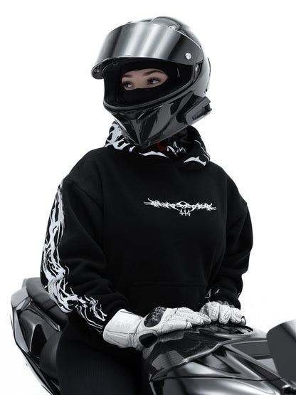 444 Reflective Hoodie - Silver Print Lights Up at Night