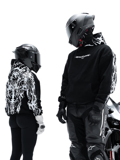 444 Reflective Hoodie - Silver Print Lights Up at Night
