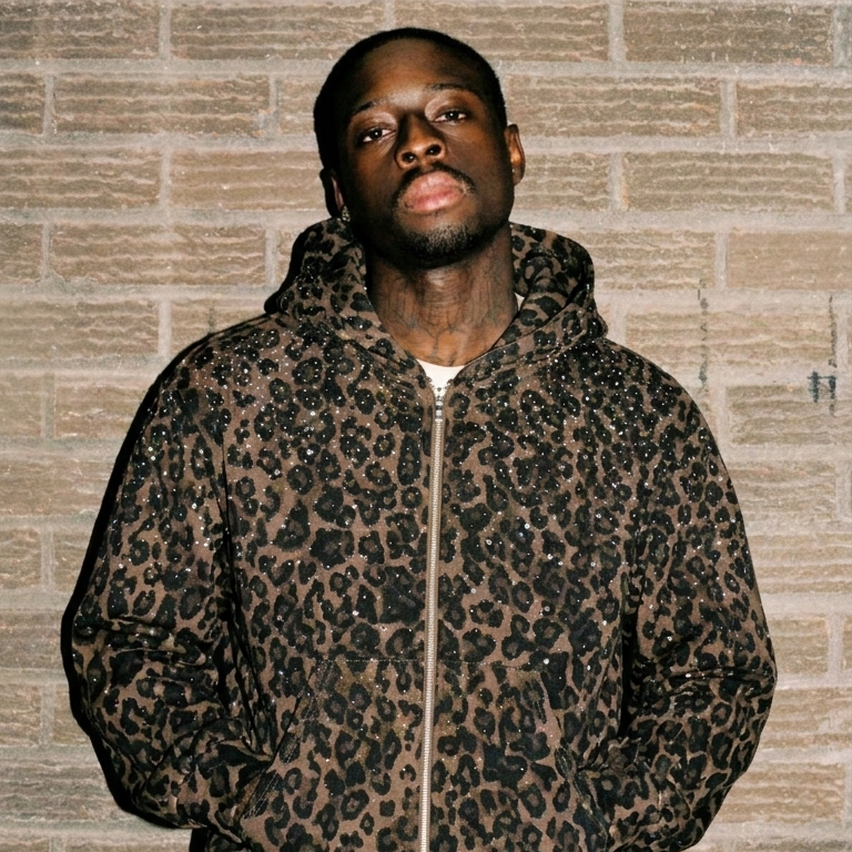 Rhinestone Leopard Zip Up Hoodie