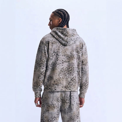 Rhinestone Leopard Zip Up Hoodie