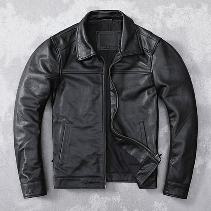 Premium Top-Grain Cowhide Slim-Fit Leather Jacket