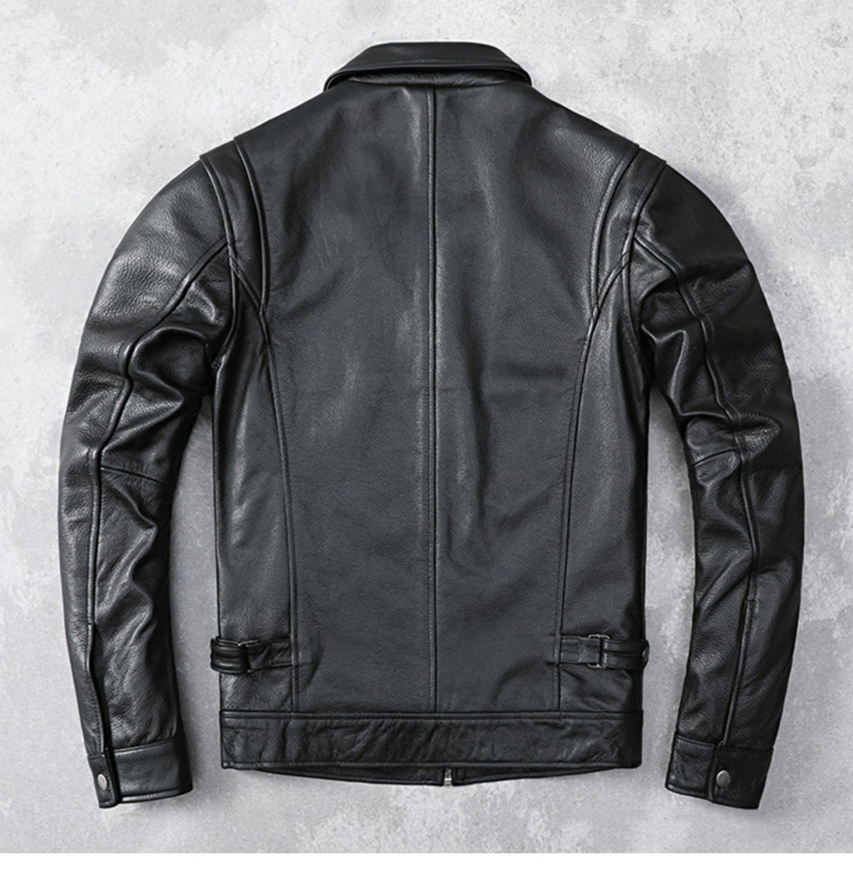Premium Top-Grain Cowhide Slim-Fit Leather Jacket