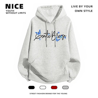 Stylish Butterfly Hand Graphic Oversized Couple Hoodie - Two Hearts One Vibe