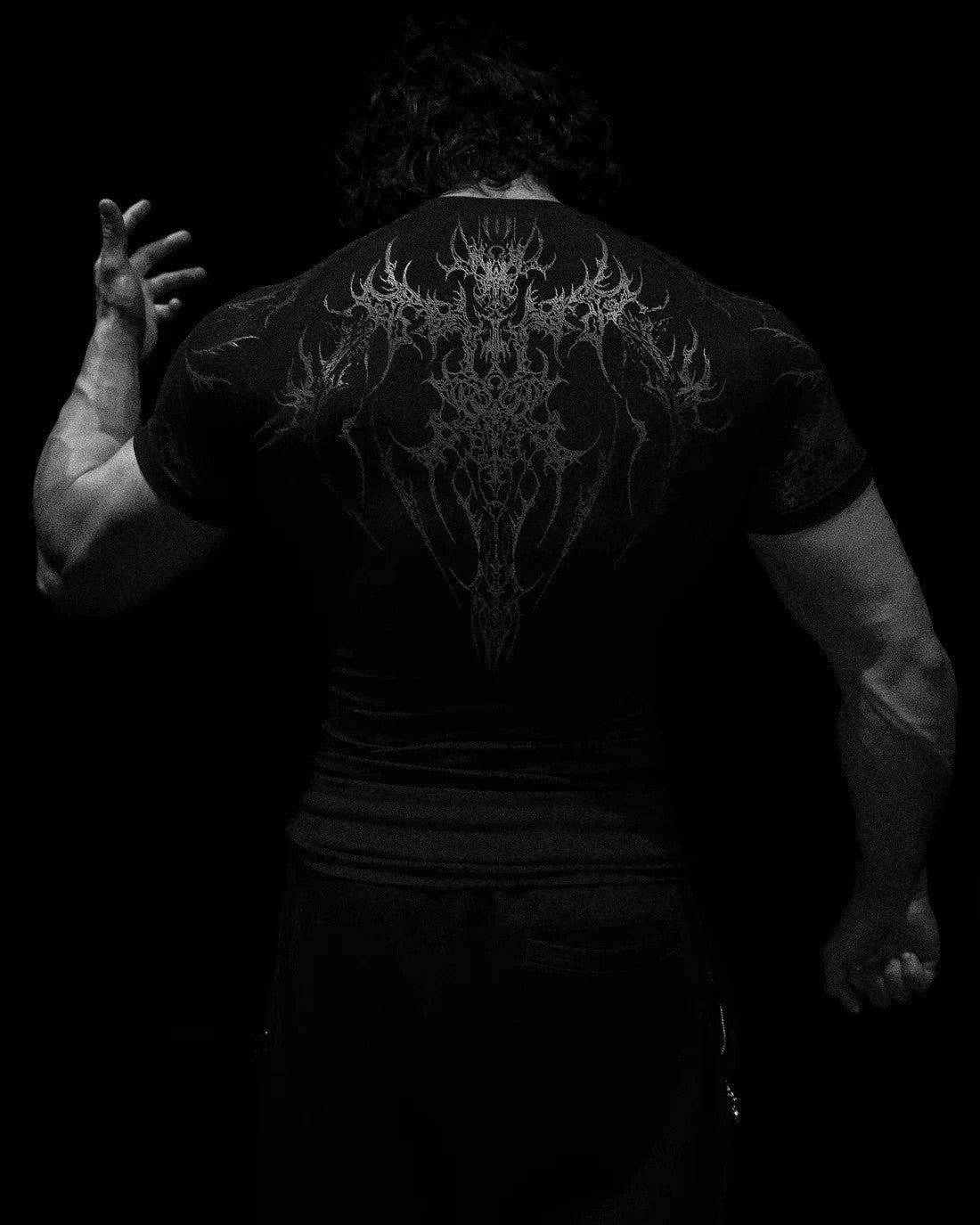Dark-Style Stretchy Quick-Dry Compression Sports T-Shirt