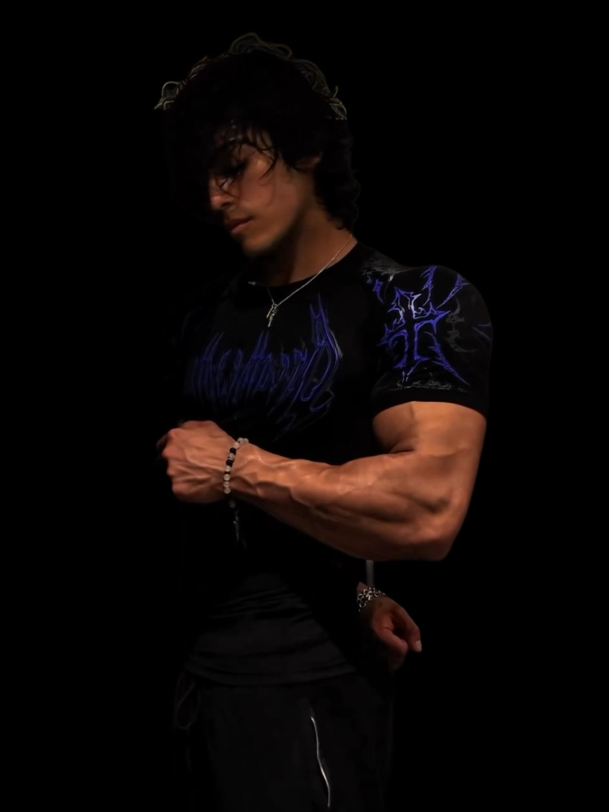 Dark-Style Stretchy Quick-Dry Compression Sports T-Shirt
