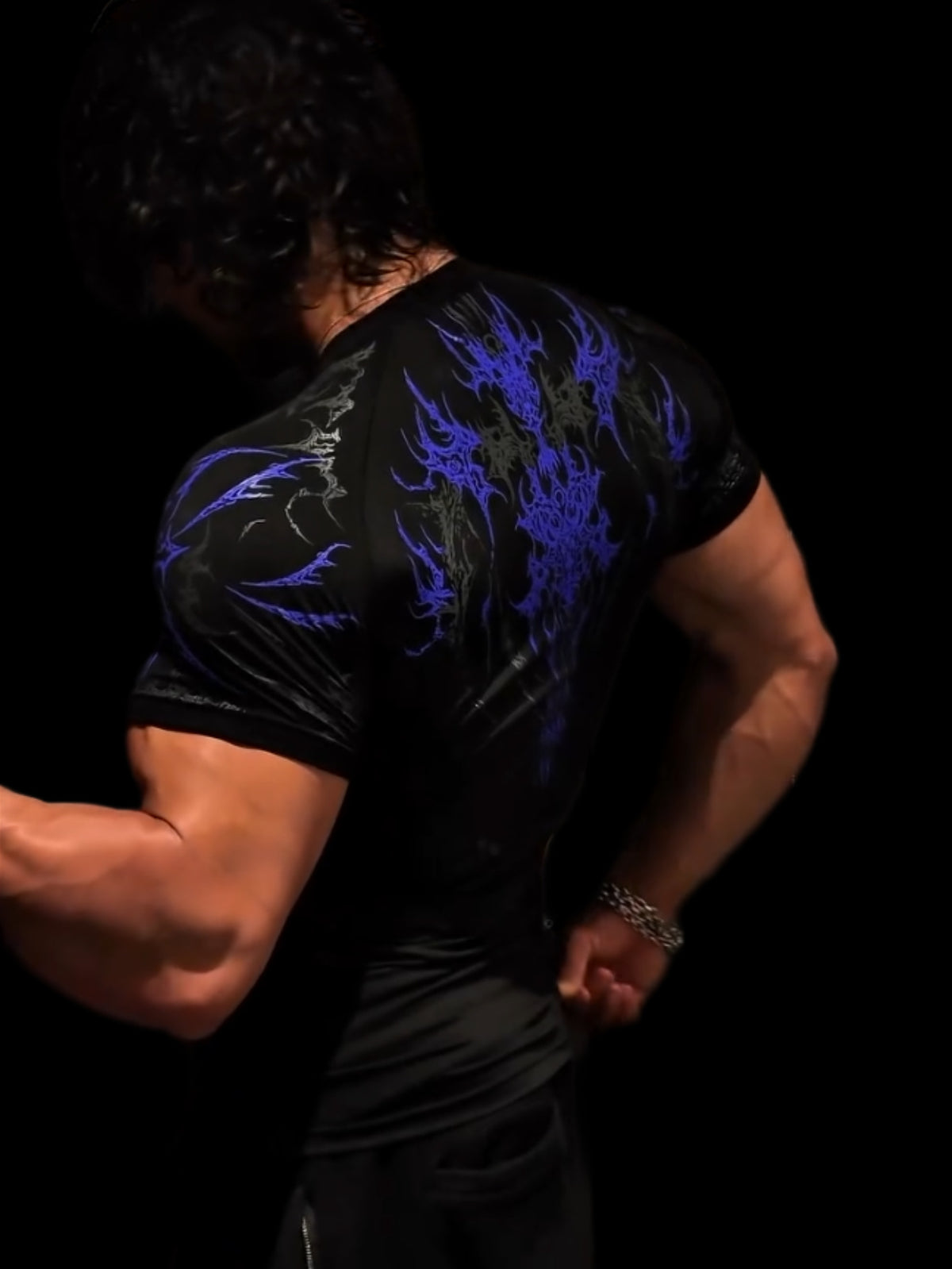 Dark-Style Stretchy Quick-Dry Compression Sports T-Shirt